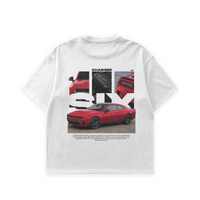 Red Charger Six Pack White Tee